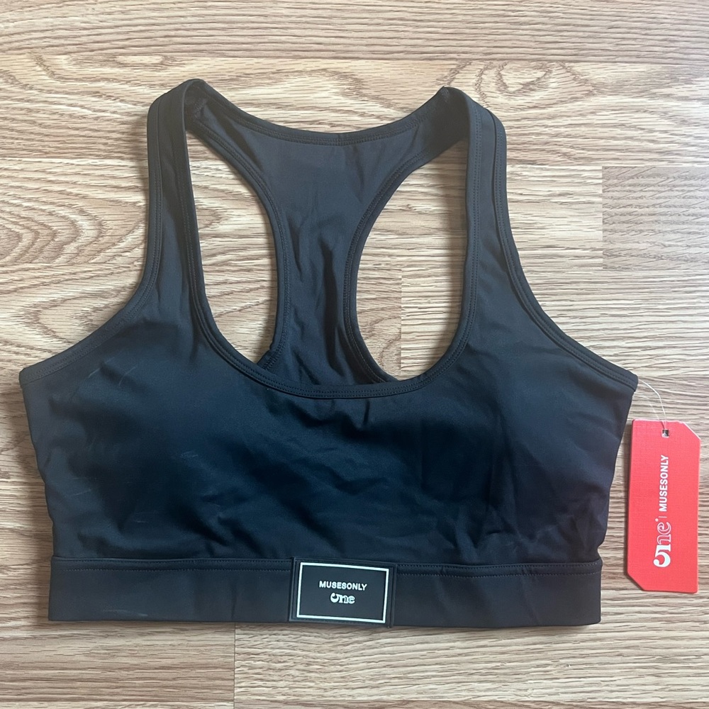 (NEVER WORN) MUSESONLY Black Racerback Sports Bra